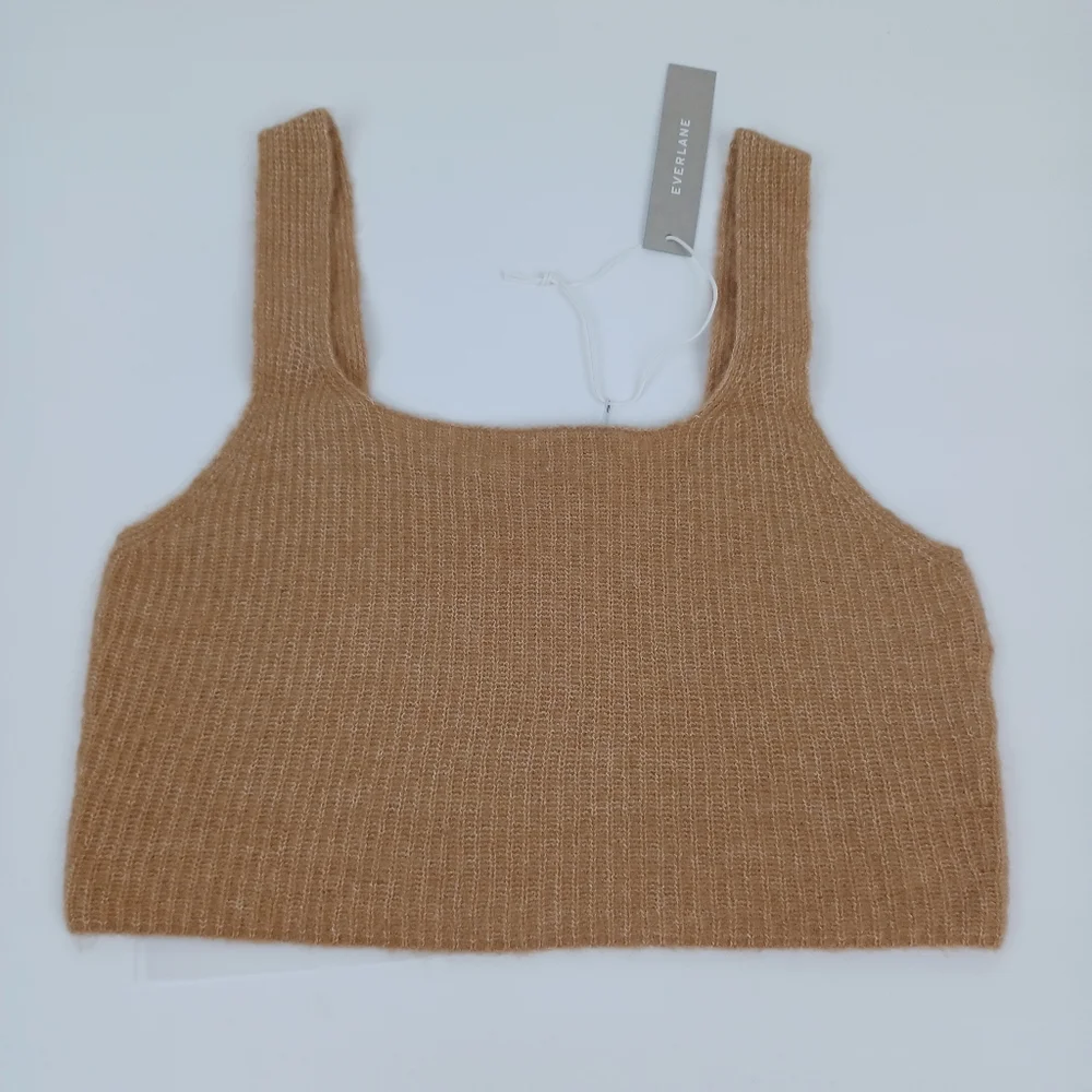 Everlane The Cozy Stretch Crop Tank Size S Women In Caramel  Wool Blend Preppy